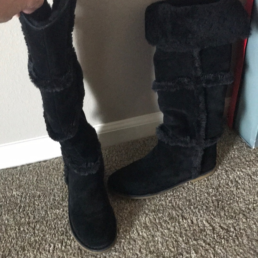 Johnston & Murphy tall black shearling boots 8.5 M